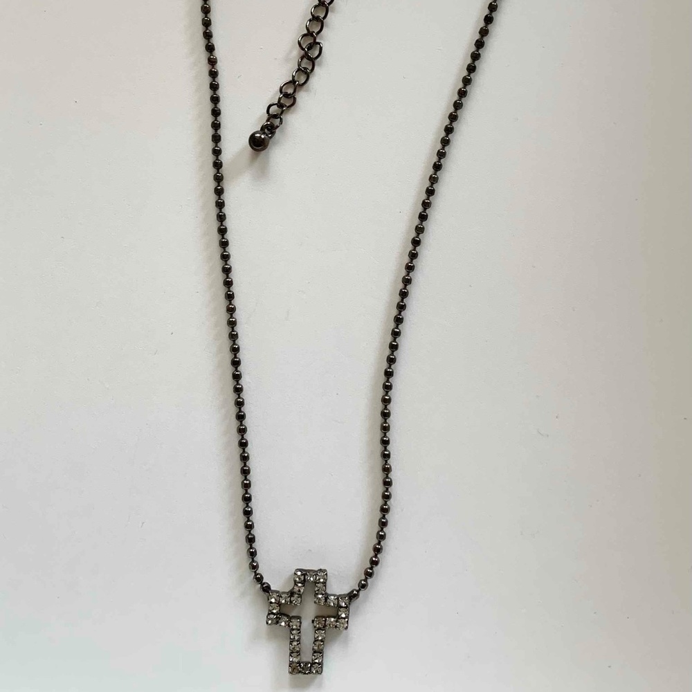 Cross Necklace with diamond beading
